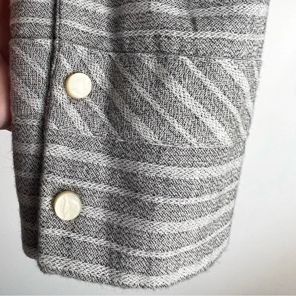 Isabel Marant Etoile Grey Striped Mock Neck Blouse - Picture 4 of 7